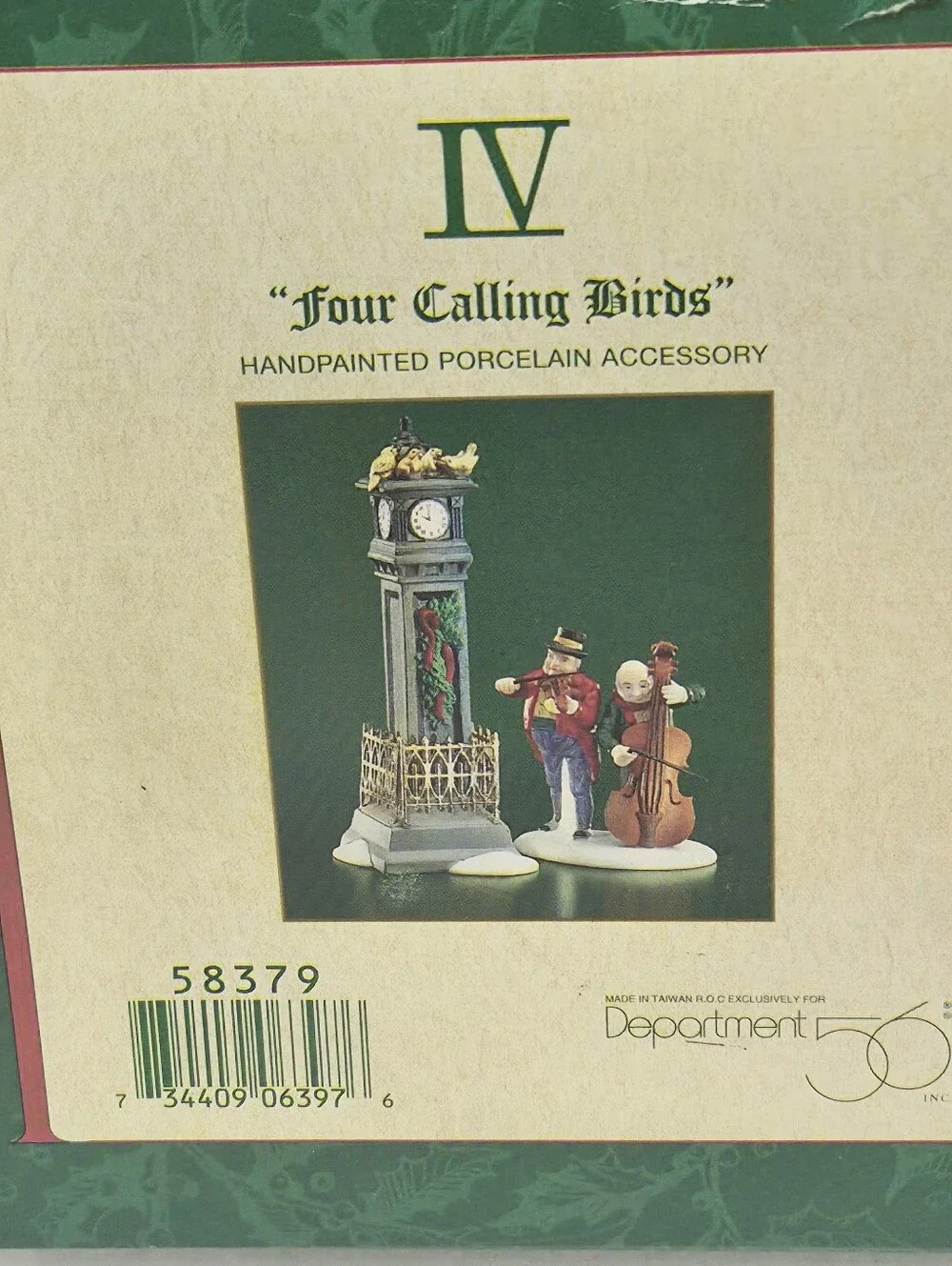 Retired Dept 56 twelve days of dickens village  *Four Calling Birds* Figurines